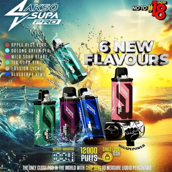 AKSO SUPA PRO 12000 DISPOSABLE - SG VAPE POWER SINGAPORE AKSO SUPA PRO 12000 Disposable ( 12k Puffs ) Flavour Ready stock in our sg singapore store online shop for same day delivery , This device are one of the smash-market Cartridge System Pod in Malaysia. They pack a rechargeable battery and come prefilled with a whopping 12ml of liquid together with an indicator special for battery and liquid level. This allows you to vape longer on a single disposable and makes the AKSO SUPA PRO a great option for traveling, extended road trips, or even just day-to-day use. Discover the pinnacle of vaping technology with the AKSO Supa Pro 12000 Flavour close pod systems. Please Noted: This product only for CARTRIDGE PREFILLED POD. Starter Kit can click AKSO SUPA NOVA 12K Puffs. CARTRIDGE Package Include : X1 Prefilled Pod 12k Puffs Specifications : Puff: 12000 Puffs Nicotine Strength: 5% Liquid and battery indicator Charging Port: 650 mAh Rechargeable Type-C Prefilled Pod Compatible with : AKSO SUPA NOVA 12K ⚠️AKSO SUPA PRO 12000 PREFILLED FLAVOUR LIST⚠️ Nutty Tobacco Rootbeer Blackcurrant Yakult Pomegranate Plum Guava Grape Triple Mango Ice Watermelon Peanut Butter Toast Mango Lime Minty Gum Pineapple Mango Apple Asam Boi Strawberry Hami Melon Mango Nata De Coco Strawberry Vanilla Custard Pina Watermelon Strawberry Zesty Grape Watermelon Grape Honeydew Blackcurrant Passion Grape Mango Mangosteen Lychee Longan Grape Gum Ice Coffee Hazelnut Oolong Green Tea Blueberry Kiwi Wild Sour Berry Apple Aloe Vera Passion Lychee Blueberry Yakult Tie Guan Yin SG VAPE COD SAME DAY DELIVERY , CASH ON DELIVERY ONLY. TAKE BULK ORDER /MORE ORDER PLS CONTACT ME : SGVAPEPOWER VIEW OUR DAILY NEWS INFORMATION VAPE : TELEGRAM CHANNEL