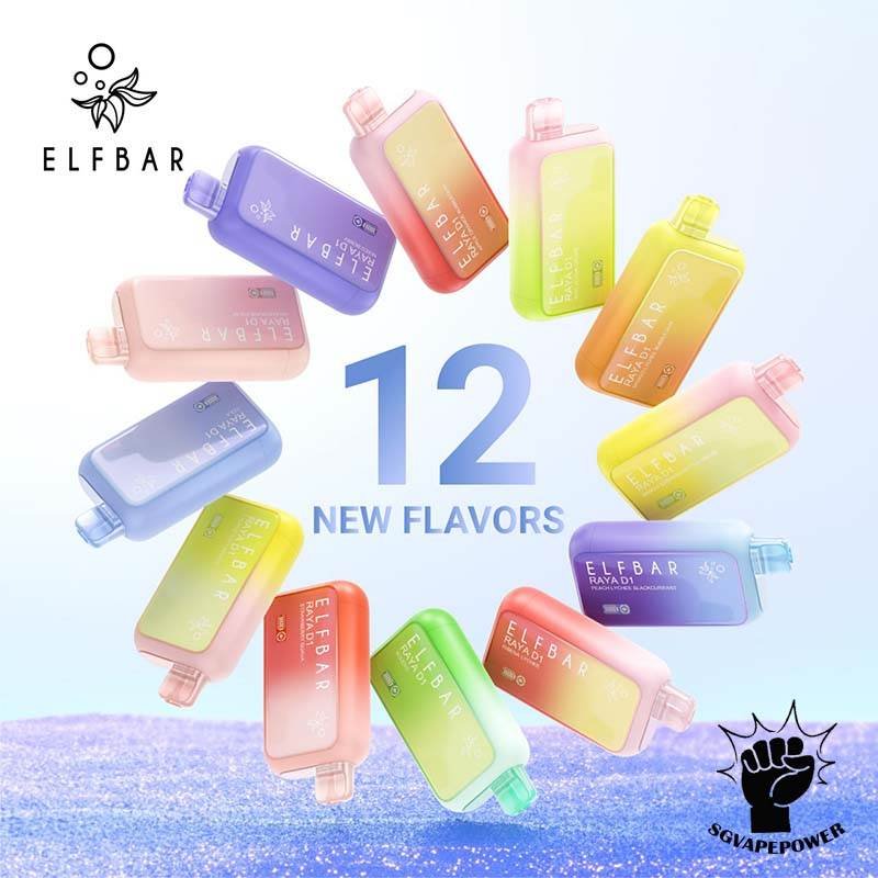 ELFBAR RAYA D1 13000 DISPOSABLE - SG VAPE POWER SINGAPORE SHOP Introduce the ELFBAR RAYA D1 13000 ,  a premium disposable pod equipped with mesh coil technology, boasting an impressive 13K Puffs. Crafted by ELFBAR's expert team, the mesh coil ensures a seamless and intense flavor experience with every puff. Moreover, it featuring a screen display that will provide you with information about battery power and the remaining liquid level in your RAYA D1! Specification : Approx. 13000 Puffs Capacity 18ml Rechargeable Battery 650mAh Anti Dry-Burn Protection E-liquid & Power Display Screen Charging Port: Type-C ⚠️ELF BAR RAYA D1 13000 FLAVOUR LINE UP⚠️ Apple Orange Bubblegum Kiwi Guava Grape Mango Lychee Bubblegum Mango Strawberry Ice Cream Peach Lychee Blackcurrant Ribena Lychee Solero Strawberry Guava Lychee Juicy Peach Cola Masam Bubblegum Mix Berries Sour Bubblegum Mango King Strawberry Melon Funta Grape Kopi O Kaw Grape Slurpee Strawberry Cake Mango Guava SG VAPE COD SAME DAY DELIVERY , CASH ON DELIVERY ONLY. TAKE BULK ORDER /MORE ORDER PLS CONTACT ME : SGVAPEPOWER VIEW OUR DAILY NEWS INFORMATION VAPE : TELEGRAM CHANNEL