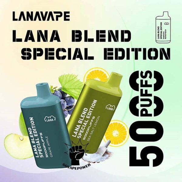 LANA BLEND 5000 DISPOSABLE - SG VAPE POWER SINGAPORE SHOP Lana Blend 5000 Special Edition Disposable Vape  is a compact and stylish disposable vape kit that offers a convenient and satisfying vaping experience, it is perfect for those who prefer a simple yet stylish look. One of the standout features of the Lanabar 5000 is its flavor options. The device offers a range of flavors to choose from, each with its own unique taste profile. The flavors are well-balanced and do not contain any harsh or irritant ingredients, making for a smooth and enjoyable vaping experience. Whether you prefer sweet, fruity, or menthol flavors, the the Lanabar 5000 has something for everyone. Another advantage of the the Lanabar 5k is its size and portability. The device is small and lightweight, making it easy to carry in your pocket or bag. It’s perfect for those who need a discreet and convenient vaping solution, whether you’re at work, home, or on the go. The disposable design also means that you don’t have to worry about replacing parts or cleaning the device, making it a hassle-free option for those who want a simple and straightforward vaping experience. Specifications : Puff : 5000 Puffs Nicotine : 3% Capacity : 13ml Battery : 850mAh Charging : Rechargeable with Type C ⚠️LANA BLEND 5000 FLAVOUR LINE UP⚠️ Aloe Yogurt Chrysanthemum Tea Double Mint Grape Apple Ice Grape Bubblegum Grape Honey Ice Lemon Tea Mango Peach Ice Sea Salt Lemon Strawberry Mango Ice Tie Guan Yin Yakult Watermelon Bubblegum Honeydew Watermelon Pomelo White Tea SG VAPE COD SAME DAY DELIVERY , CASH ON DELIVERY ONLY. TAKE BULK ORDER /MORE ORDER PLS CONTACT ME : SGVAPEPOWER VIEW OUR DAILY NEWS INFORMATION VAPE : TELEGRAM CHANNEL