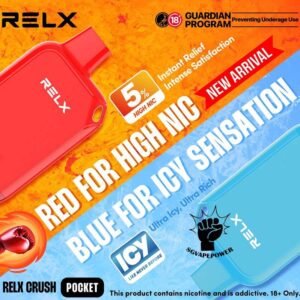 RELX CRUSH POCKET 6000 DISPOSABLE - SG VAPE POWER SINGAPORE SHOP The RELX Crush Pocket 6000 Puffs Disposable vape Ready stock at Singapore sg shop on sale for same day delivery. This kit offers a refreshing summer experience with its subtle sweetness, strong cooling effect, and moderate richness RELX’s innovation guarantees a lively, icy taste. Experience it for yourself and notice the distinction. Ultra icy, ultra rich. RELX Pocket features a puff count of up to 6k puffs, an atomizer with a mech coil 2.0, powered by 10W. Equipped with a 470mAh battery, it reaches 80% charge in just 45 minutes. Specifition :  Puffs: 6000 Puff Nicotine Strength : 3% Charging Time : Roughly 30-45min Battery Capacity : Type-C Rechargeable ⚠️RELX CRUSH POCKET 6000 FLAVOUR LINE UP⚠️ Chrysanthemum Tea (3%) Icy Mineral Water (3%) LongJIng Tea (3%) Mint Freeze (3%) Peach Oolong Tea (3%) Root Beer (3%) Sea Salt Lemon (3%) Sour Plum Cola (3%) TieGuanYin Tea (3%) Watermelon Chill (3%) Creamy Tobacco (5%) Fresh Mint (5%) Mocha (5%) Tangy Grape (5%) Triple Mango (5%) SG VAPE COD SAME DAY DELIVERY , CASH ON DELIVERY ONLY. TAKE BULK ORDER /MORE ORDER PLS CONTACT ME : SGVAPEPOWER VIEW OUR DAILY NEWS INFORMATION VAPE : TELEGRAM CHANNEL