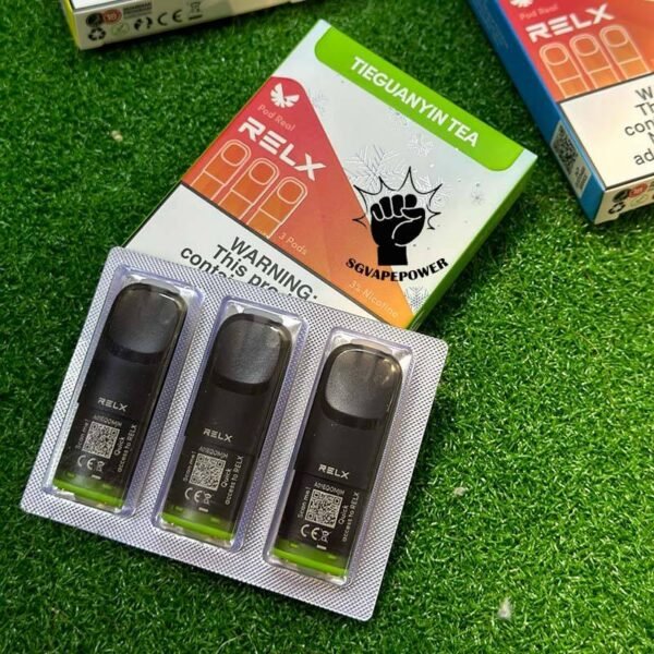 RELX POD REAL - SG VAPE POWER SINGAPORE SHOP The RELX Pod Real comes in a package of 3 pods, offering a more cost-effective option at less than RM10.7 per pod. Ready Stock at our singapore vape delivery sg , order with us get it same day received ! Powered by VCOT technology, the RELX Pod Real delivers superior cooling and richness with a 25% increase. Each pod offers up to 1000 puffs, cumulatively offering up to 3,000 puffs in the 3-pod pack, to ensure a lasting good taste experience. Featuring a visible tank to prevent burnt taste, it also provides exclusive flavors like Chrysanthemum Tea and Sour Plum Cola. Specification: Capacity: 2ML per pods Package: 3 pods Nicotine Strength: 3% Approximately Puffs: 100 per pods Compatible Device with : Relx Infinity 2 Device Relx Mini Device ⚠️RELX POD REAL FLAVOUR LINE UP⚠️ Chrysanthemum Tea Grape TieGuanYin Icy Mineral Water Longjing Tea Matcha Frappe Orange Americano Pineapple Pink Guava Root Beer Sakura Grape Salty Caramel Coffee Sea Salt Lemon Sea Salt Mango Sour Haw Flakes Sour Plum Cola Strawberry Burst Tie Guan Yin SG VAPE COD SAME DAY DELIVERY , CASH ON DELIVERY ONLY. TAKE BULK ORDER /MORE ORDER PLS CONTACT ME : SGVAPEPOWER VIEW OUR DAILY NEWS INFORMATION VAPE : TELEGRAM CHANNEL