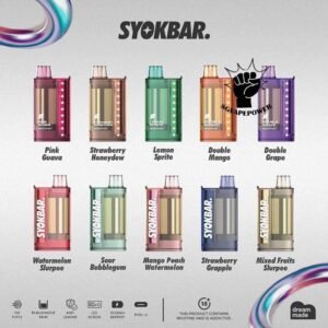 SYOKBAR 15000 DISPOSABLE - SG VAPE POWER SINGAPORE SHOP The SYOK Bar 15000 vape also as SYOKBAR 15k puffs , this vape kit for you can enjoy one full day , Vape Ready stock at Singapore sg shop on sale for same day delivery. Syok bar 15000 puffs ready stock in Singapore. Syokbar offer 10 fruity flavor options to user. The device has an indicator to show battery and ejuice level. With transparent cover fashion design, syok bar is loved by Singaporean. Try syokbar now at VAPE SG SHOP , this device will make you 'syok syok'! Shop now. So fresh so boost with the new visible tank technology : See through flavor easier be prepared. Better taste & longer lasting. 8 min charge 1 day use powerful battery. Specification: Puffs: 15000 Puffs Nicotine Strength: 5% Volume: 25ML Flavour Charging: Recharging with Type C Coil: Mesh Coil Fully Charged Time: 25mins ⚠️SYOKBAR 15000 FLAVOUR LINE UP⚠️ Pink Guava Double Grape Double Mango Lemon Sprite Sour Bubblegum Strawberry Honeydew Mango Peach Watermelon Strawberry Grapple Watermelon Slurpee Mixed Fruit Slurpee Sea Salt Lemon Lybena Lychee Double Strawberry Sunkiss Orange Apple Orange Strawberry SG VAPE COD SAME DAY DELIVERY , CASH ON DELIVERY ONLY. TAKE BULK ORDER /MORE ORDER PLS CONTACT ME : SGVAPEPOWER VIEW OUR DAILY NEWS INFORMATION VAPE : TELEGRAM CHANNEL