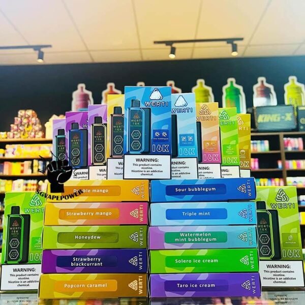 WERTI 16000 SMART SCREEN DISPOSABLE - SG VAPE POWER SINGAPORE SHOP Discover Unmatched Vaping Satisfaction with Werti 16000 Puffs Smart Screen Disposable ,offers ap impressive range of features that cater to both beginners and seasoned vapers alike. The Werti 16k Puffs it's a revolution in disposable vaping. Whether you're new to vaping or an experienced enthusiast, Werti provides a reliable, high-quality experience with features that cater to modern needs. The combination of a massive puff capacity, smart technology, and premium flavors makes it the ideal choice for anyone looking to enhance their vaping journey. Explore the ultimate vaping experience with Disposable - Werti 16000 Puffs. Featuring a massive 16000 puff capacity, Type-C charging, and a smart screen, this device delivers premium flavors like Double Mango, Popcorn Caramel, and Triple Mint. Elevate your vape today! Elevate your vape game with Werti 16000 Puffs-where flavor meets innovation! Specifications: Approx. 16000 Puffs 1.2ohm Mesh Coil Rechargeable Battery 700mAh Airflow Adjustment Smart Screen Charging Port: Type-C ⚠️WERTI 16000 FLAVOUR LINE UP⚠️ Double Mango Honeydew Popcorn Caramel Solero Ice Cream Sour Bubblegum Strawberry Blackcurrant Strawberry Mango Taro Ice Cream Triple Mint Watermelon Mint Bubblegum SG VAPE COD SAME DAY DELIVERY , CASH ON DELIVERY ONLY. TAKE BULK ORDER /MORE ORDER PLS CONTACT ME : SGVAPEPOWER VIEW OUR DAILY NEWS INFORMATION VAPE : TELEGRAM CHANNEL