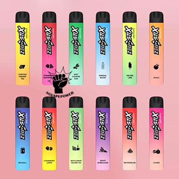 ZEUZ STIX 2500 DISPOSABLE - SG VAPE POWER SINGAPORE SHOP The performance of the Zeuz Stix 2500 is one of its standout features. The mesh coil technology ensures that each puff delivers a rich and satisfying flavor. The 1100mAh battery provides ample power for extended use, making it a reliable choice for vapers who are constantly on the go. Additionally, the draw-activated firing mechanism allows for an easy and seamless vaping experience without the need for buttons. The design of the Zeuz Stick 2500 is both sleek and functional. It is compact and lightweight, making it easy to carry in your pocket or bag. The ergonomic design ensures a comfortable grip, while the vibrant color options add a touch of style. The device is also equipped with an LED indicator that lights up during use, adding a modern touch to its design. Specifications: Approx. 2500 Puffs Nicotine : 3% 30mg Capacity 8ml Rechargeable 280mAh Battery Type C Port ⚠️ZEUZ STIX 2500 FLAVOUR LINE UP⚠️ Amazing Mango Chrysanthemum Tea Grape Bubblegum Lychee Mint Chewing Gum Mineral Water Peach Red Bull Rootbeer Sour Apple Strawberry Watermelon Strawberry Lemon Solero Lime Sea Salt Lemon Tie Guan Yin Vanilla Coke Watermelon Ice White Grape Oolong Tea SG VAPE COD SAME DAY DELIVERY , CASH ON DELIVERY ONLY. TAKE BULK ORDER /MORE ORDER PLS CONTACT ME : SGVAPEPOWER VIEW OUR DAILY NEWS INFORMATION VAPE : TELEGRAM CHANNEL