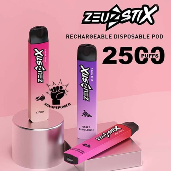 ZEUZ STIX 2500 DISPOSABLE - SG VAPE POWER SINGAPORE SHOP The performance of the Zeuz Stix 2500 is one of its standout features. The mesh coil technology ensures that each puff delivers a rich and satisfying flavor. The 1100mAh battery provides ample power for extended use, making it a reliable choice for vapers who are constantly on the go. Additionally, the draw-activated firing mechanism allows for an easy and seamless vaping experience without the need for buttons. The design of the Zeuz Stick 2500 is both sleek and functional. It is compact and lightweight, making it easy to carry in your pocket or bag. The ergonomic design ensures a comfortable grip, while the vibrant color options add a touch of style. The device is also equipped with an LED indicator that lights up during use, adding a modern touch to its design. Specifications: Approx. 2500 Puffs Nicotine : 3% 30mg Capacity 8ml Rechargeable 280mAh Battery Type C Port ⚠️ZEUZ STIX 2500 FLAVOUR LINE UP⚠️ Amazing Mango Chrysanthemum Tea Grape Bubblegum Lychee Mint Chewing Gum Mineral Water Peach Red Bull Rootbeer Sour Apple Strawberry Watermelon Strawberry Lemon Solero Lime Sea Salt Lemon Tie Guan Yin Vanilla Coke Watermelon Ice White Grape Oolong Tea SG VAPE COD SAME DAY DELIVERY , CASH ON DELIVERY ONLY. TAKE BULK ORDER /MORE ORDER PLS CONTACT ME : SGVAPEPOWER VIEW OUR DAILY NEWS INFORMATION VAPE : TELEGRAM CHANNEL