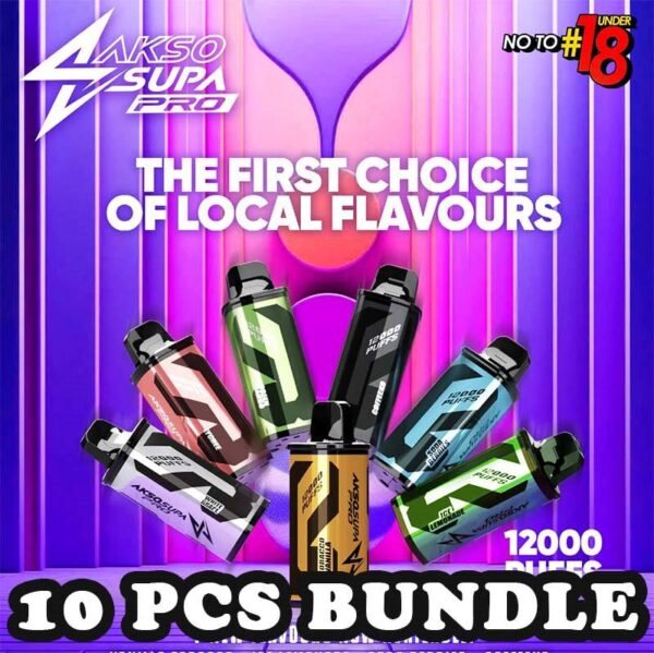10PCS AKSO SUPA PRO 12000 CARTRIDGE POD BUNDLE - SG VAPE POWER SINGAPORE SHOP Sale of bundle package AKSO SUPA PRO 12000 CARTRIDGE POD - Disposable , choose 10PCS flavour get lowest price at SG VAPE POWER SINGAPORE SHOP! AKSO SUPA PRO 12000 Disposable ( 12k Puffs ) Flavour Ready stock in our sg singapore store online shop for same day delivery , This device are one of the smash-market Cartridge System Pod in Malaysia. They pack a rechargeable battery and come prefilled with a whopping 12ml of liquid together with an indicator special for battery and liquid level. This allows you to vape longer on a single disposable and makes the AKSO SUPA PRO a great option for traveling, extended road trips, or even just day-to-day use. Discover the pinnacle of vaping technology with the AKSO Supa Pro 12000 Flavour close pod systems. Please Noted: This product only for CARTRIDGE PREFILLED POD. Starter Kit can click AKSO SUPA NOVA 12K Puffs. CARTRIDGE Package Include : X1 Prefilled Pod 12k Puffs Specifications : Puff: 12000 Puffs Nicotine Strength: 5% Liquid and battery indicator Charging Port: 650 mAh Rechargeable Type-C Prefilled Pod Compatible with : AKSO SUPA NOVA 12K Package Include : 10 X Akso Supa Pro 12000 Puffs - Cartridge Pod Free Delivery Charge ⚠️AKSO SUPA PRO 12000 PREFILLED FLAVOUR LIST⚠️ Nutty Tobacco Rootbeer Blackcurrant Yakult Pomegranate Plum Guava Grape Triple Mango Ice Watermelon Peanut Butter Toast Mango Lime Minty Gum Pineapple Mango Apple Asam Boi Strawberry Hami Melon Mango Nata De Coco Strawberry Vanilla Custard Pina Watermelon Strawberry Zesty Grape Watermelon Grape Honeydew Blackcurrant Passion Grape Mango Mangosteen Lychee Longan Grape Gum Ice Coffee Hazelnut Oolong Green Tea Blueberry Kiwi Wild Sour Berry Apple Aloe Vera Passion Lychee Blueberry Yakult Tie Guan Yin SG VAPE COD SAME DAY DELIVERY , CASH ON DELIVERY ONLY. TAKE BULK ORDER /MORE ORDER PLS CONTACT ME : SGVAPEPOWER VIEW OUR DAILY NEWS INFORMATION VAPE : TELEGRAM CHANNEL
