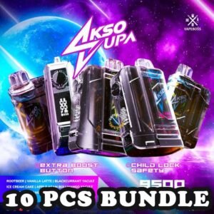 10 X AKSO SUPA 9500 BUNDLE - SG VAPE POWER SINGAPORE SHOP Sale of bundle package AKSO SUPA 9500 Puffs Disposable , choose 10Pcs flavour get lowest price at SG VAPE POWER SINGAPORE SHOP! AKSO SUPA 9500 disposable vape ready stock in our sg singapore store online shop for same day delivery. This Kit are one of the smash-market vape in Malaysia. They pack a rechargeable battery and come prefilled with a whopping 9.5ml of liquid together with an indicator special for battery and liquid level. This allows you to vape longer on a single disposable and makes the AKSO SUPA flavour a great option for traveling, extended road trips, or even just day-to-day use. The Akso Supa 9.5k Puffs is comes with airflow adjustable, same goes with AKSO SUPA. The function for your satisfying your daily vape. The great function of the indicator to alert you the power of battery and the liquid level in the pod. Each AKSO SUPA 9.5k delivers a great flavoring, a satisfying draw and the indicator; three fastors that make for a great disposable. They feel really good in the hand as the rounded it ergonomic to hold vape with. The AKSO SUPA is available more Flavour for you to choose. Specification : Puff: 9500 Puffs E-Liquid: 9.5ML Charging Port: Type C Rechargeable Safety Child Lock Button Adjustable Airflow Nicotine Strength: 50mg / 5% Package Include : 10 X Akso Supa 9500 Puffs Free Delivery Charge ⚠️AKSO SUPA 9500 FLAVOUR LIST⚠️ Apple Asam Boi Blackcurrant Yakult Creamy Milk Ice Cream Cake Mango Yacult Rootbeer Solero Strawberry Vanilla Donut Vanilla Latte Yakult Nutty Tobacco Blackberry Ice Taro Ice Cream Super Ice Mint Green Grapes Lychee Longan Mango Ice Watermelon Ice Guava Asam Grape Ice Melony Gum Strawberry Gum SG VAPE COD SAME DAY DELIVERY , CASH ON DELIVERY ONLY. TAKE BULK ORDER /MORE ORDER PLS CONTACT ME : SGVAPEPOWER VIEW OUR DAILY NEWS INFORMATION VAPE : TELEGRAM CHANNEL