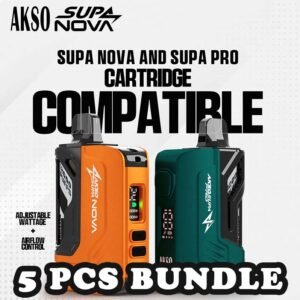 5 X AKSO SUPA NOVA 12000 BUNDLE - SG VAPE POWER SINGAPORE SHOP Sale of bundle package AKSO SUPA NOVA 12000 Puffs Disposable , choose 5Pcs flavour get lowest price at SG VAPE POWER SINGAPORE SHOP! The AKSO SUPA NOVA 12000 puffs disposable vape is Starter Kit & Prefilled Pod design ,ready stock in our sg singapore store online shop for same day delivery. Introducing the AKSO Supa Nova 12k closed pod disposable vape, crafted for flexibility and ease of use. It features adjustable wattage ranging from 10W to 20W, allowing users to customize their vaping experience. Safety is paramount with a child lock and a rechargeable battery equipped with anti-overcharge and auto cut-off systems. Monitoring your vape is simple with liquid and battery indicators, ensuring you’re always informed. Adjust the airflow to your liking and enjoy up to 12,000 puffs per cartridge. Plus, it’s compatible with cartridges from the Akso Supa Pro series, offering compatibility and versatility for vapers. Safety : Designed with user safety and convenience in mind. It features a child lock mechanism where activation and deactivation require pressing any button for 3 seconds, preventing accidental operation. The rechargeable battery includes anti-overcharge protection and an auto cut-off system, ensuring prolonged battery lifespan and safe charging practices. Cartridge System Pod: Offering an impressive 12k puff capacity per cartridge. It is compatible with cartridges from the Akso Supa Pro series, providing versatility and convenience. With over 40 flavors to choose from, users can explore a wide range of options to suit their preferences and tastes. Please Noted: STARTER KIT Package Include : The Starter Kit Compatible with AKSO SUPA PRO 12K CARTRIDGE POD. X1 AKSO SUPA NOVA 12K Device Battery X1 Prefilled Pod 12k Puffs Specifications : Puff: 12000 Puffs Nicotine Strength: 5% Adjustable wattage : 10W to 20W Liquid and battery indicator Charging Port: 650 mAh Rechargeable Type-C Package Include : 5 X Akso Supa Nova 12000 Puffs - Starter Kit Free Delivery Charge ⚠️AKSO SUPA NOVA 12000 STARTER KIT FLAVOUR LIST⚠️ Strawberry Banana Custard Honeydew Chocolate Mint Butter Mint Candy Strawberry Mango Strawberry Yam Cheese Blackcurrant Oat Crunch Mango Sirap Bandung Vanilla Tobacco Passion Soursop Mango Mango Passion Grape Apple Custard Cranberry Grape Milk Caramel Watermelon Gummy Icy Watermelon Gum Icy Lemon Cola Icy Grape Apple Icy Watermelon Strawberry Icy Honey Melon Icy Energy Drink SG VAPE COD SAME DAY DELIVERY , CASH ON DELIVERY ONLY. TAKE BULK ORDER /MORE ORDER PLS CONTACT ME : SGVAPEPOWER VIEW OUR DAILY NEWS INFORMATION VAPE : TELEGRAM CHANNEL