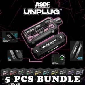 5 X VAPETAPE UNPLUG 12000 BUNDLE ( STARTER KIT ) - SG VAPE POWER SINGAPORE SHOP Sale of bundle package VAPETAPE UNPLUG 12000 Puffs Disposable - Starter Kit , choose 5Pcs flavour get lowest price at SG VAPE POWER SINGAPORE SHOP! The VAPETAPE UNPLUG 12000 DISPOSABLE is Baterry & Prefilled pod design , Starter kit & Cartridge in our Vape Singapore Shop Ready stock , Get it now with us and same day delivery ! The Vapetape Unplug 12K by ASDF , provides an excellent vaping experience with a 12,000 puffs capacity. For ease of use and diversity, this disposable system combines with a 5% nicotine context and type C charghing port. Its creative design prioritises portability and ease of use while offering a fulfilling vaping experience. Users looking for a longer lasting choice without the inconvenience of refills or recharges may enjoy a customisable and controlled vaping experience with this device’s features including adjustable airflow and a battery indicator. STARTER KIT Package Include : X1 VAPETAPE UNPLUG 12k Device Battery X1 Prefilled Pod 12k Puffs Specification: Puffs : 12000 puffs Volume : 21ML Flavour Charging : Rechargeable with Type C Coil : Mesh Coil Fully Charged Time : 25mins Nicotine Strength : 5% Package Include : 5 X Vapetape Unplug 12000 Puffs - Starter Kit Free Delivery Charge ⚠️VAPETAPE UNPLUG 12000 STARTER KIT & CARTRIDGE POD FLAVOUR LINE UP⚠️ Apple Lychee Berries Yogurt Blackcurrant Berries Blackcurrant Bubblegum Blackcurrant Yogurt Butter Popcorn Carrot Milk Choco Mint Candy Double Grape Grape Aloe Grape Pear Guava Melon Hazelnut Coffee Honeydew Bubblegum Honeydew Slurpee Kiwi Mango Watermelon Mango Pineapple Mango Slurpee Orange Mango Guava Peach Strawberry Pineapple Apple Rybena Lychee Solero Tropical Strawberry Grapple Watermelon Bubblegum SG VAPE COD SAME DAY DELIVERY , CASH ON DELIVERY ONLY. TAKE BULK ORDER /MORE ORDER PLS CONTACT ME : SGVAPEPOWER VIEW OUR DAILY NEWS INFORMATION VAPE : TELEGRAM CHANNEL