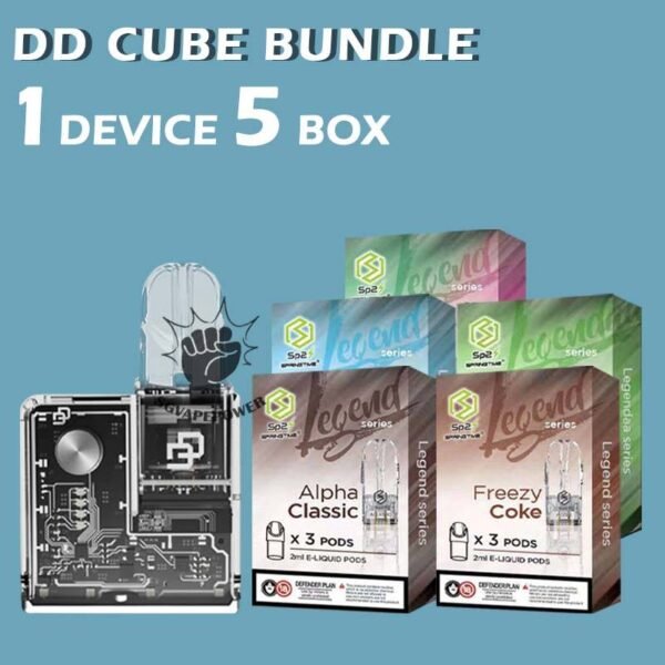 DD CUBE BUNDLE 140 - SG VAPE POWER SINGAPORE SHOP Sale of bundle package DD CUBE DEVICE BUNDLE 140 , choose 1 device and 5 flavour get lowest price and free delivery at SG VAPE POWER SINGAPORE SHOP! The DD Cube Crystal transparent shell, users can clearly see the exquisite SMT process and DES precision engraving circuit inside the fuselage through the fully transparent shell, as well as the internal components such as chips, motherboards, batteries, screws, etc., which is full of technology. Function Introduction : Combining all 1st and 4th generation pods, more different pod connectors will be launched next Cube's own vape cartridge, supports 0.5 and 0.7 cotton wicks and automatically switches to 20 watts Combine IQOS pods, Heets, and all HNB pods Switch between large and small horsepower, small horsepower 7.5 watts / high horsepower 10 watts Strobe lights can be switched on and off, 8 LED lights with built-in chips Use hints for beautiful running LED lights The power supply can be switched on and off, and the Cube can enter a complete shutdown state The body is light and small at 48 grams, 15mm x 50mm x 50mm Support USB C fast charging Large capacity battery 500mAh Package Include : 1 Pcs DD CUBE DEVICE 5 Box Flavour Pod (Sp2 / R-one / Lana Pod) Free Delivery Charge ⚠️DD CUBE DEVICE COLOR LINE UP⚠️ Crystal Clear-White Fushchia Blush-Pink Yellow Obsidian Black-Black Turquoise Sky-Blue Green SG VAPE COD SAME DAY DELIVERY , CASH ON DELIVERY ONLY. TAKE BULK ORDER /MORE ORDER PLS CONTACT ME : SGVAPEPOWER VIEW OUR DAILY NEWS INFORMATION VAPE : TELEGRAM CHANNEL