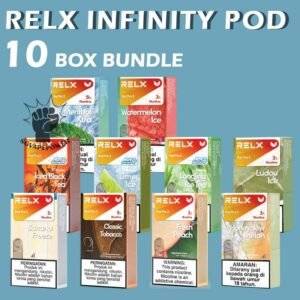 10 BOX RELX INFINITY POD BUNDLE - SG VAPE POWER SINGAPORE SHOP Sale of bundle package RELX INFINITY POD , choose 10 flavour get lowest price and free delivery at SG VAPE POWER SINGAPORE SHOP! RELX Infinity pod come in a wide range of flavors with a massive 2ml capacity for its pre-filled nicotine salt e-juice pods that lasts approximately 650 puffs. Discover out signature Menthol Xtra 5% Nicotine flavor, alongside popular options like Infinity Pod Watermelon Ice, Tangy Grape , Mint Freeze , Jasmine Green Tea, Strawberry Burst, and Oolong Tea. For those craving extra sweetness, you can also enjoy Root Brew or Dark Sparkle flavors. Specifications : Capacity: 2ml Life Span: 500-650 puff Per Box Include : 1 Pack of 3 Pods Package Include : 10 Box RELX INFINITY POD - (30Pods) Free Delivery Charge ⚠️RELX INFINITY POD COMPATIBLE WITH⚠️ DD Cube Device Relx Infinity Device Relx Phantom Device Relx Infinity 2 Device Lana Infinity Device Relx Artisan ⚠️RELX INFINITY POD FLAVOUR LINE UP⚠️ Blueberry Splash Crisp Apple Jasmine Green Tea Pink Guava Root Brew Honey Pomelo Fresh Peach Lychee Ice Lemon Zest Honeydew Melon Iced Latte White Coffee Thai Milk Tea Smooth Mango Orange Sparkle Strawberry Burst Dark Sparkle Lime Sparkle Banana Freeze Ludou Ice Lime Ice Taro Scoop Oolong Tea LongJing Tea Iced Black Tea Tangy Grape Watermelon Ice Menthol Xtra Mint Freeze Lemon Mint Rich Tobacco Classic Tobacco Menthol Extra 0mg Watermelon Ice 0mg SG VAPE COD SAME DAY DELIVERY , CASH ON DELIVERY ONLY. TAKE BULK ORDER /MORE ORDER PLS CONTACT ME : SGVAPEPOWER VIEW OUR DAILY NEWS INFORMATION VAPE : TELEGRAM CHANNEL